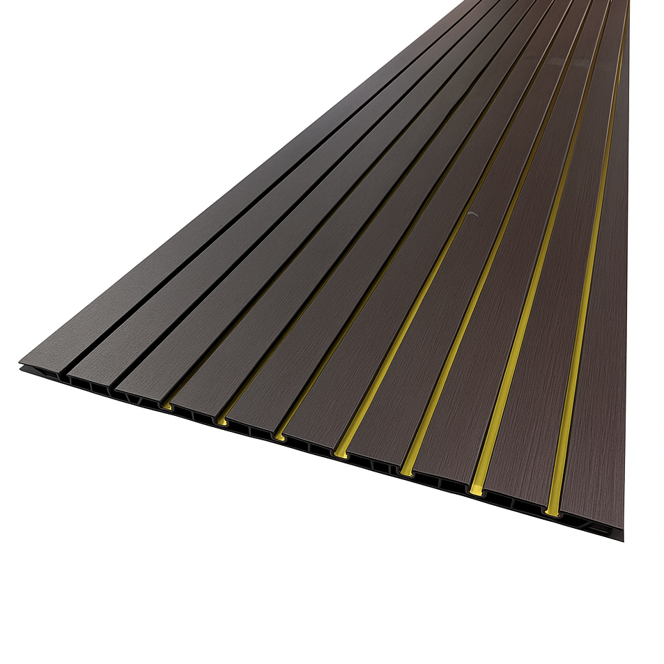 Doga in PVC Noce Scuro con Inserti Oro – 30x290 cm