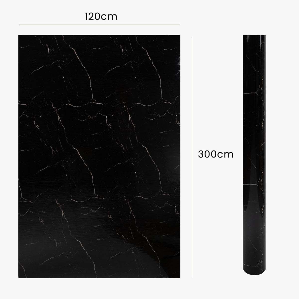 Nero Tunisi - Rotolo Adesivo da Parete Marmorizzato - 120x300 cm colore Nero e Beije 11697-4