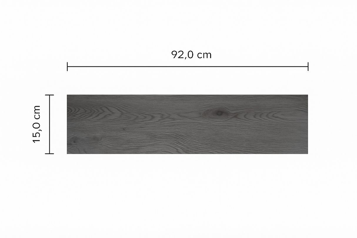 Pavimento in Pvc adesivo, Colore Legno Grigio Venato, Misura 92cm x 15cm Prezzo al Mq art. 36411001