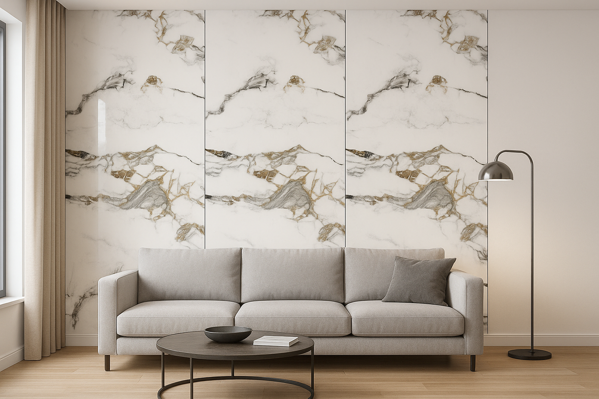 Marmo Lux – Rotolo Adesivo PVC Effetto Marmo Bianco Lucido 120×300 cm BM67647