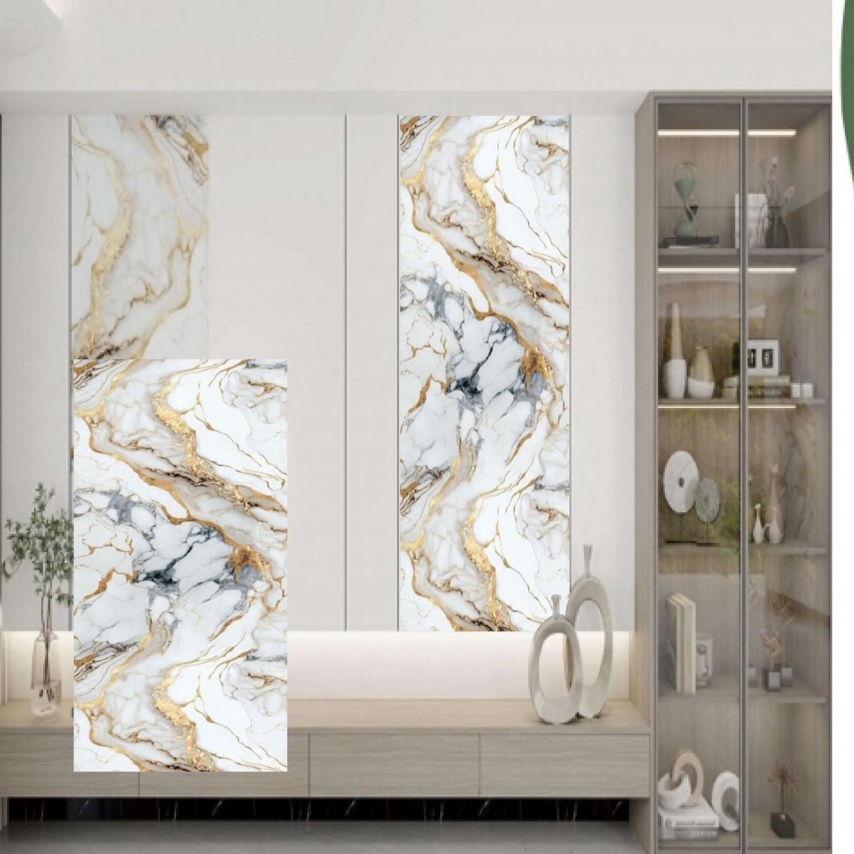 Oro Puro  Rotolo Adesivo da Parete Marmorizzato - 300x120 cm -  BS67348