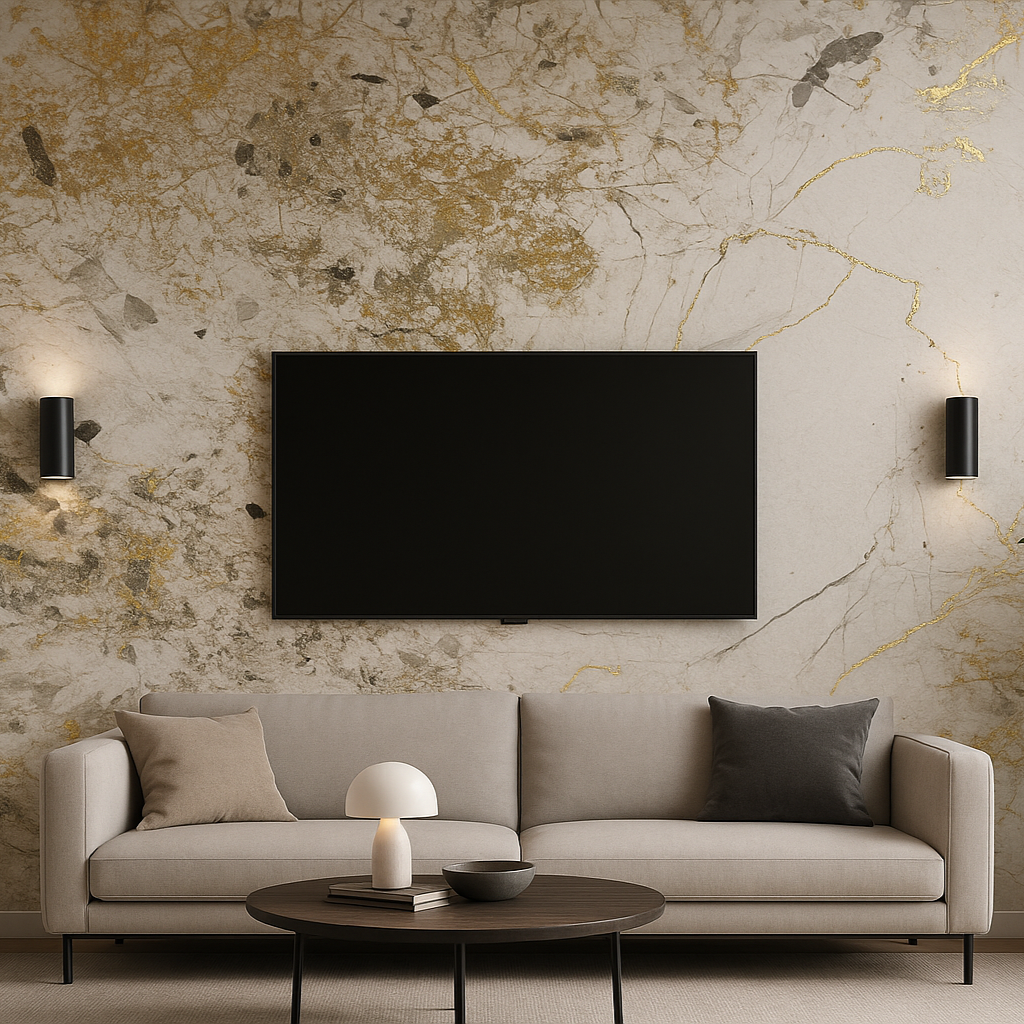 Luxury Gold Marble- Rotolo Adesivo da Parete Effetto Pietra - 120x300 cm BM67340