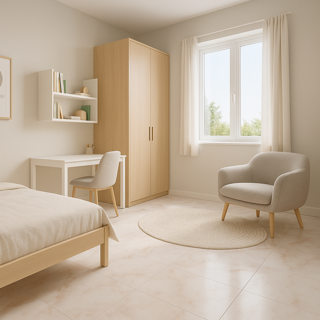 Pavimento in PVC autoadesivo Marmo Bianco con venature Rosa Cipria al MQ