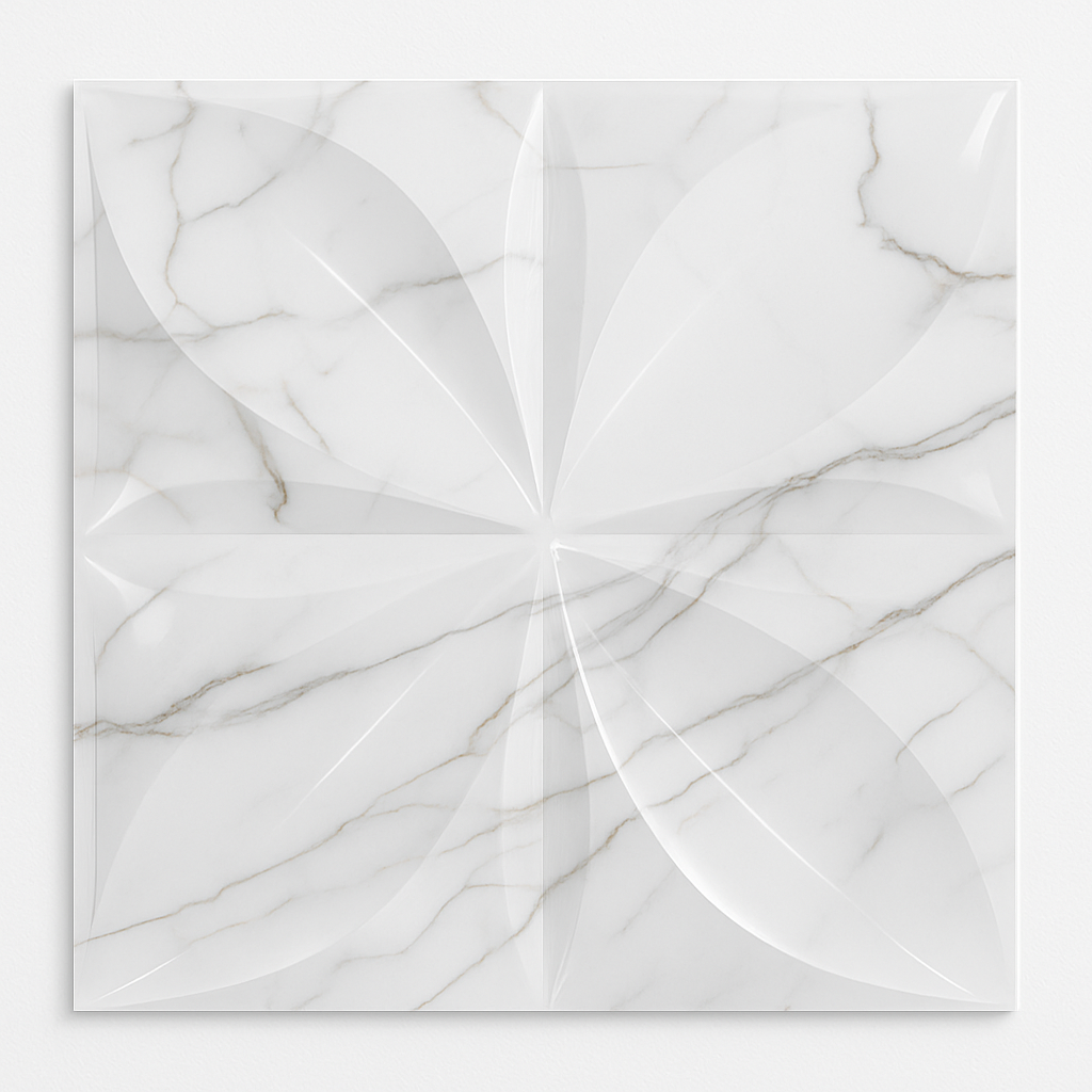 Aurora Bianco Venato Grigio 50x50cm da parete in Pvc- PANNELLO 3D