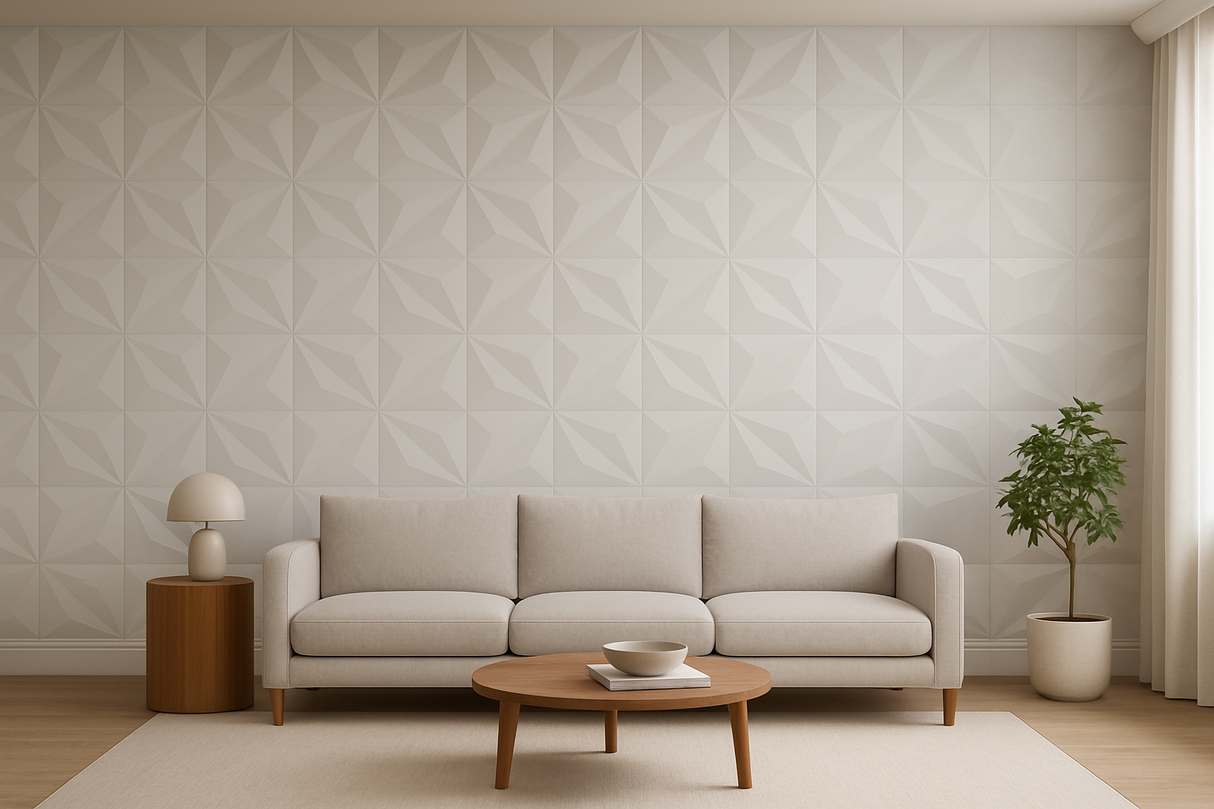 STARLIGHT 3D – Pannello Decorativo Bianco Effetto Diamante 50x50 cm