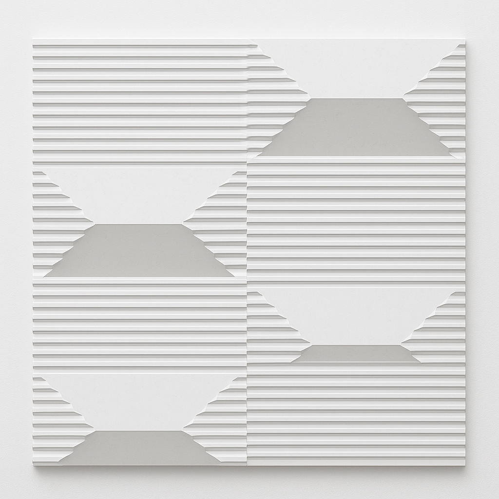 Helix 3D – Pannello da Parete in PVC Bianco 50x50 cm