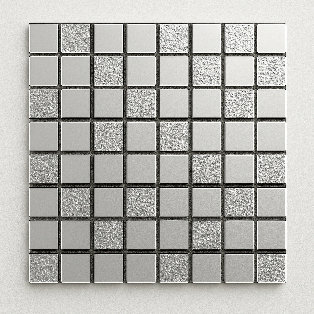 ALMOSAICO ARGENTO – Specchio Decorativo a Riquadri.