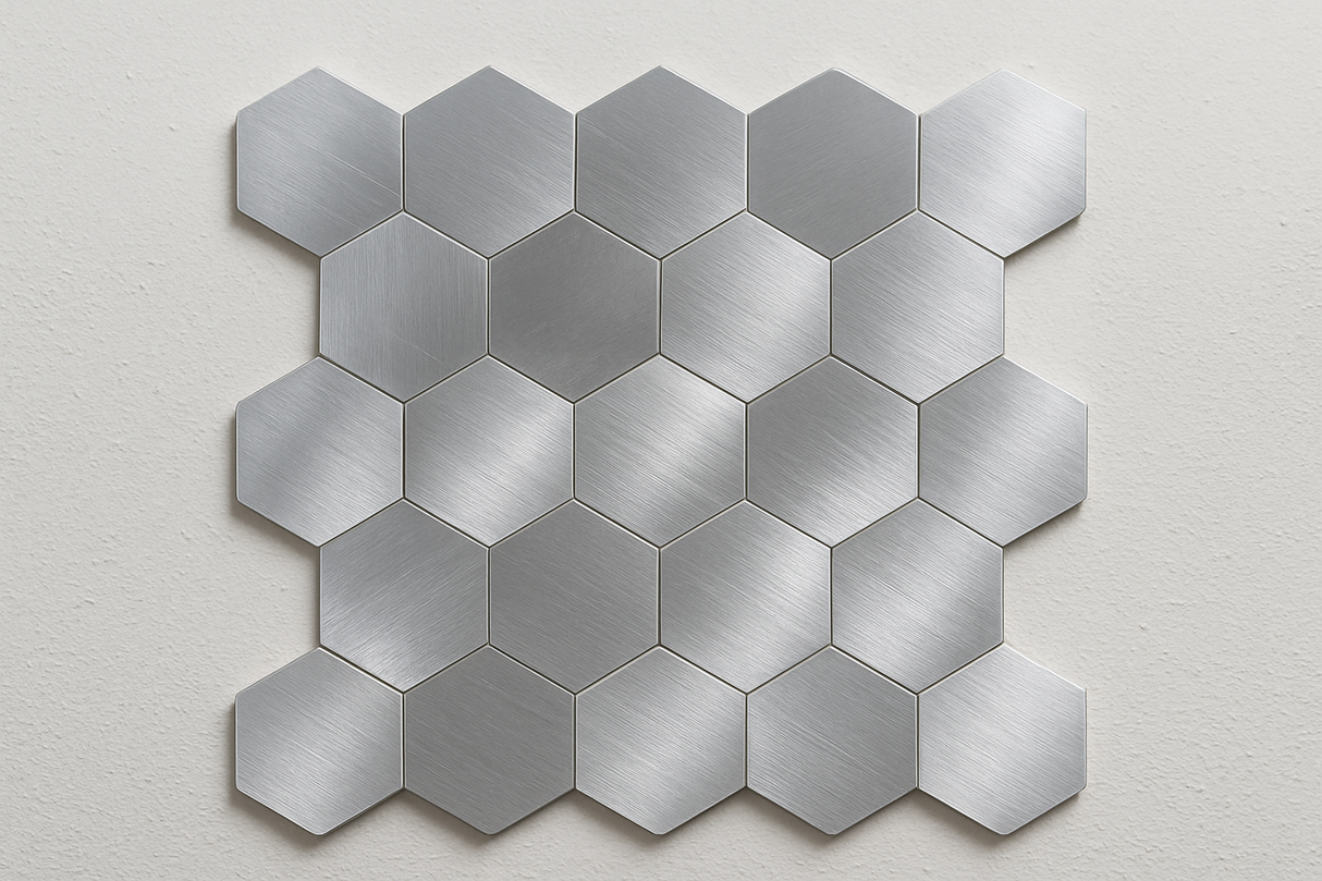 Hexalux Argentum – Pannello in Alluminio Spazzolato a Nido d’Ape