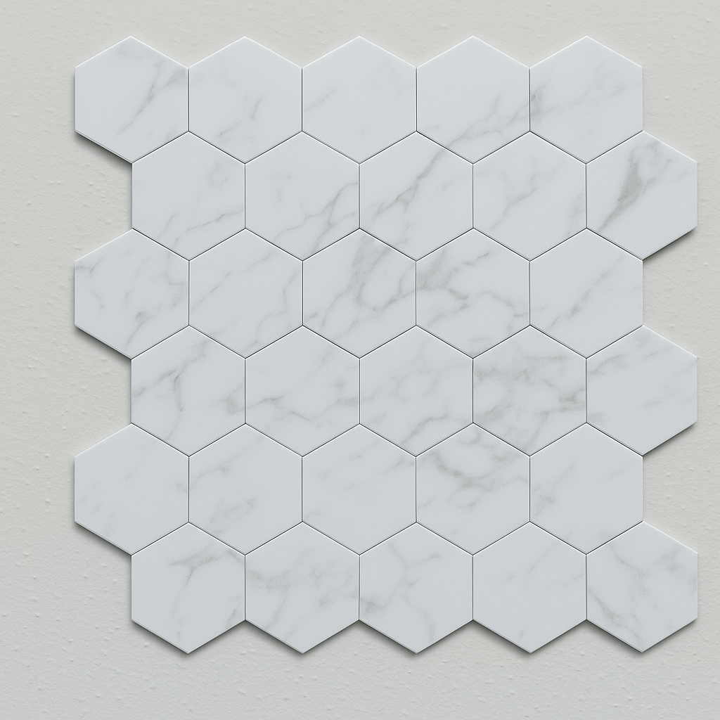 Unaris Hexa – Pannello Esagonale Effetto Marmo Bianco