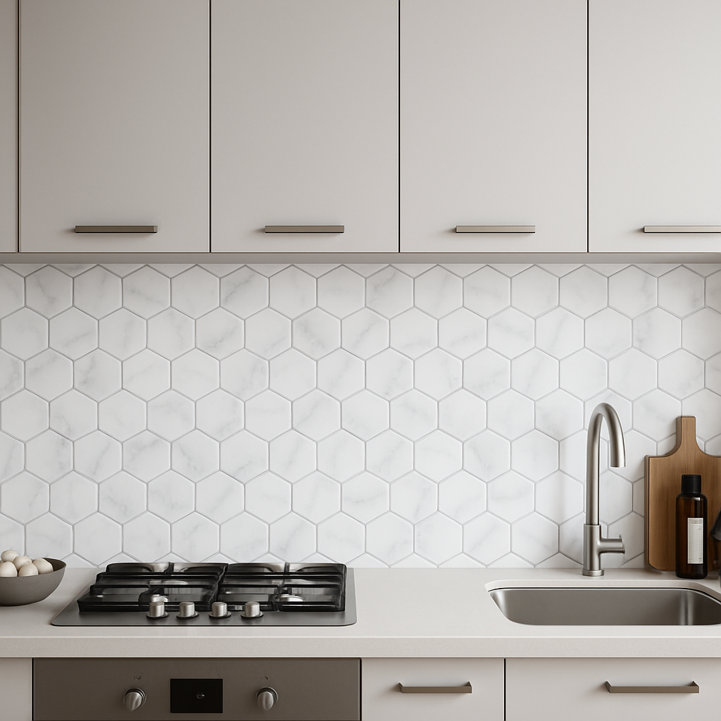 Unaris Hexa – Pannello Esagonale Effetto Marmo Bianco