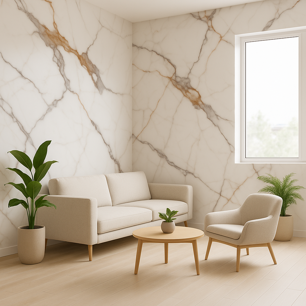 Calacatta Armonia- Rotolo Adesivo da Parete  - 300x120 cm BM67652