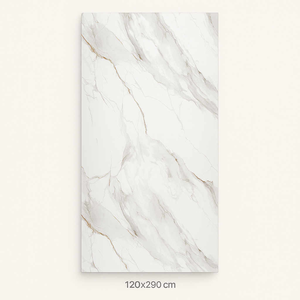Calacatta Gold 120x290 - Pannello PVC Rigido Effetto Marmo Lucido