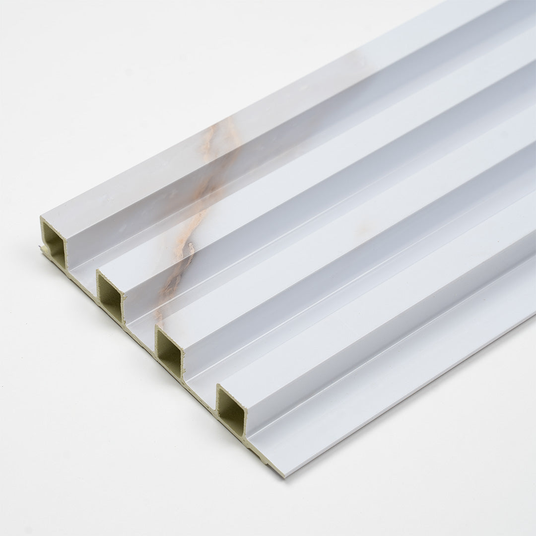 Ischia Doga da Parete PVC 16x290 - Colore Marmo Grigio e Bianco