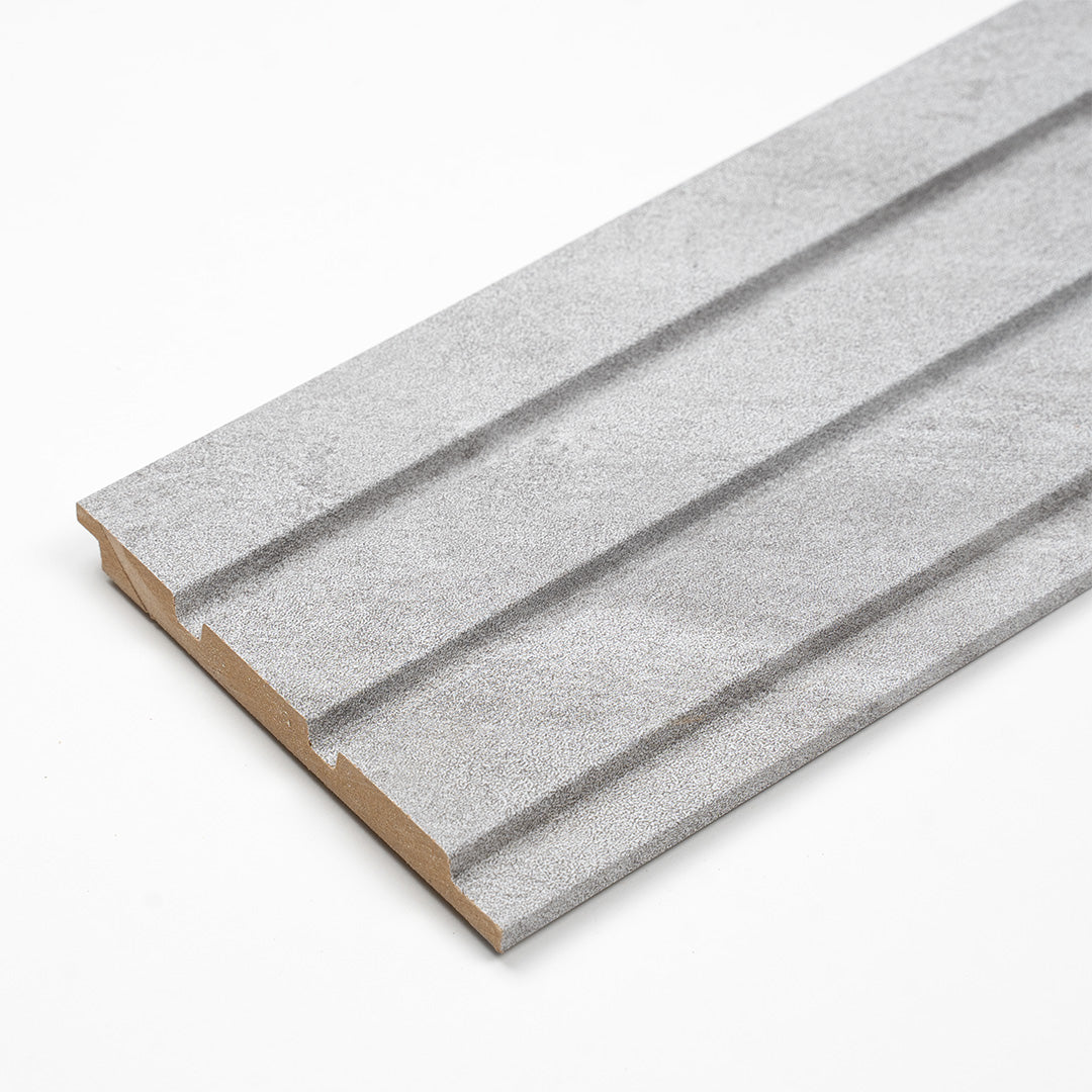 Lisbona Doga da Parete MDF 12x290 - Colore Grigio effetto Pietra