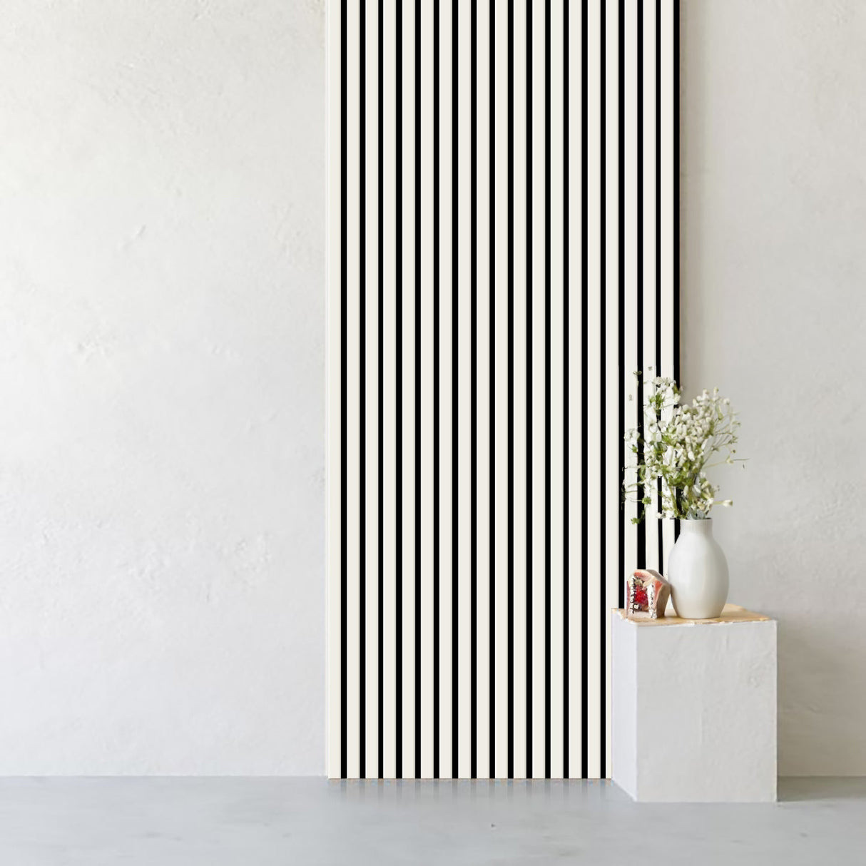 Pannello acustico da parete in legno Bianco 280 x 30cm