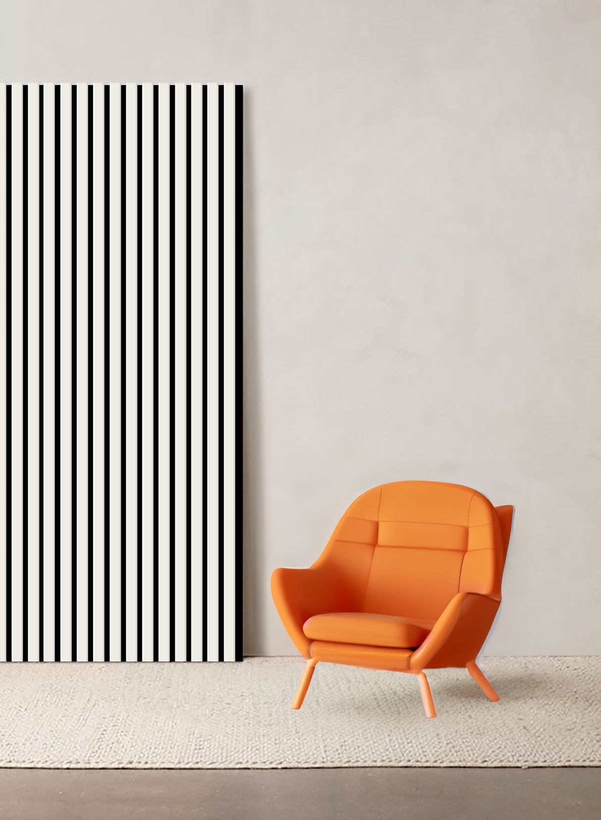 Pannello acustico da parete in legno Bianco 280 x 30cm