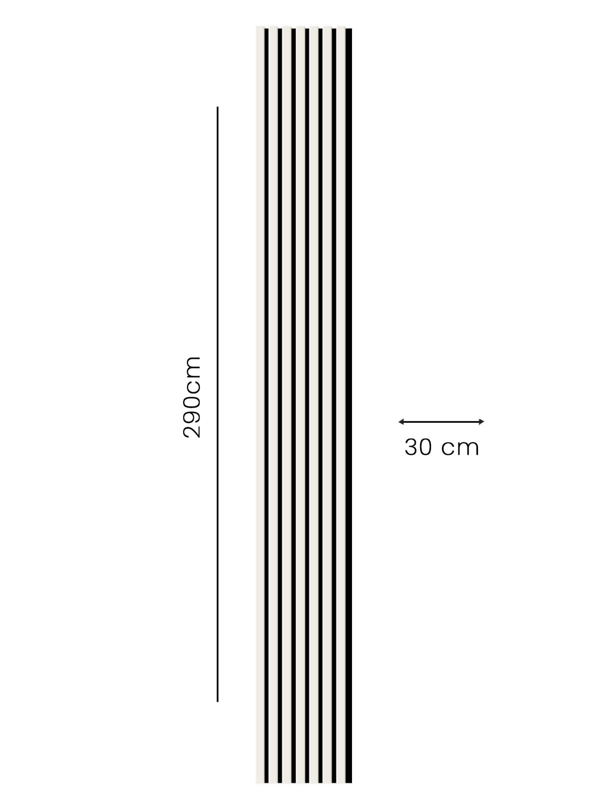 Pannello acustico da parete in legno Bianco 280 x 30cm