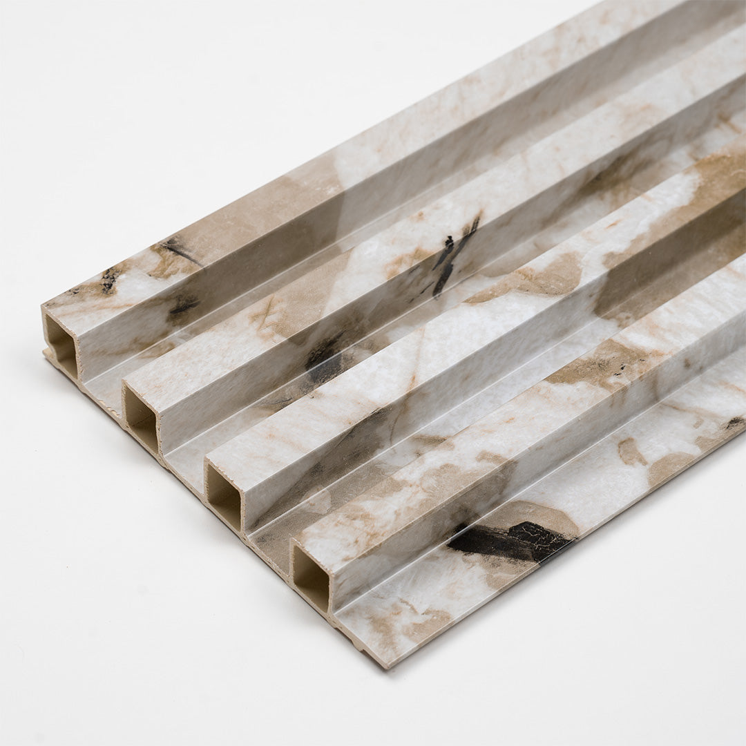 Sorrento Doga da Parete PVC 16x290 - Colore Marmo Oro e Bianco