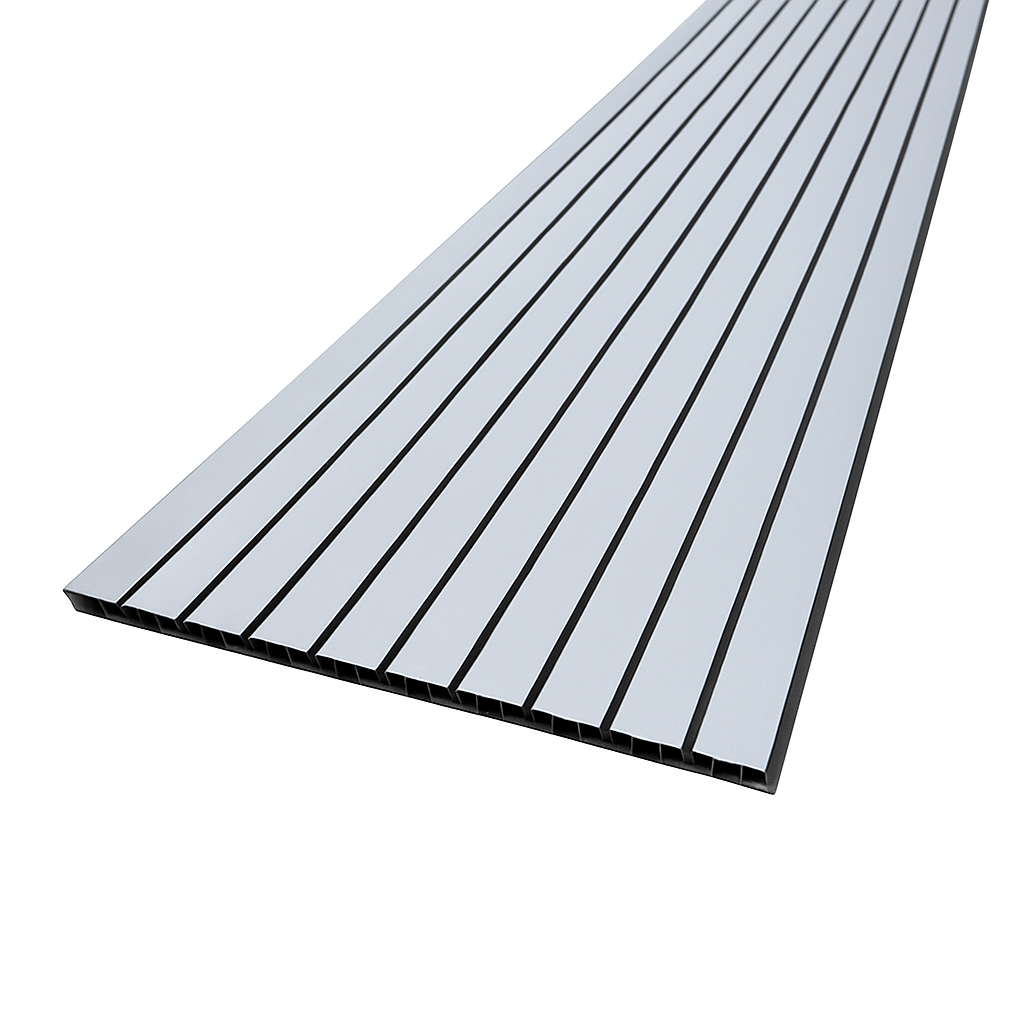 Doga in PVC Azzurro Grigiastro con Scanalature Nere – 30x290 cm