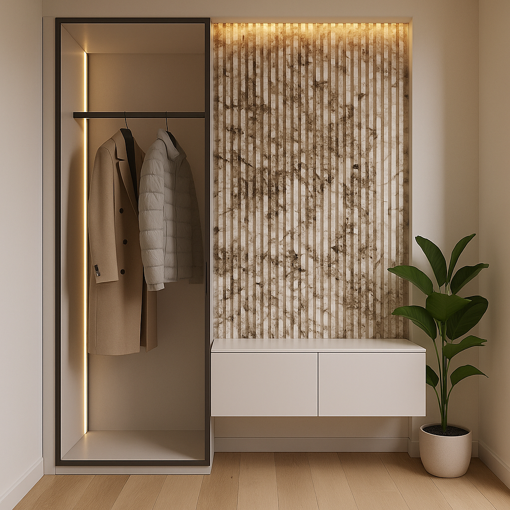 Sorrento Doga da Parete PVC 16x290 - Colore Marmo Oro e Bianco