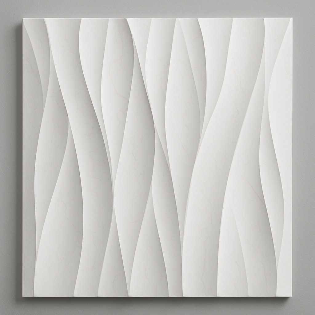 Ondael bianco 50x50cm da parete in Pvc - PANNELLO 3D
