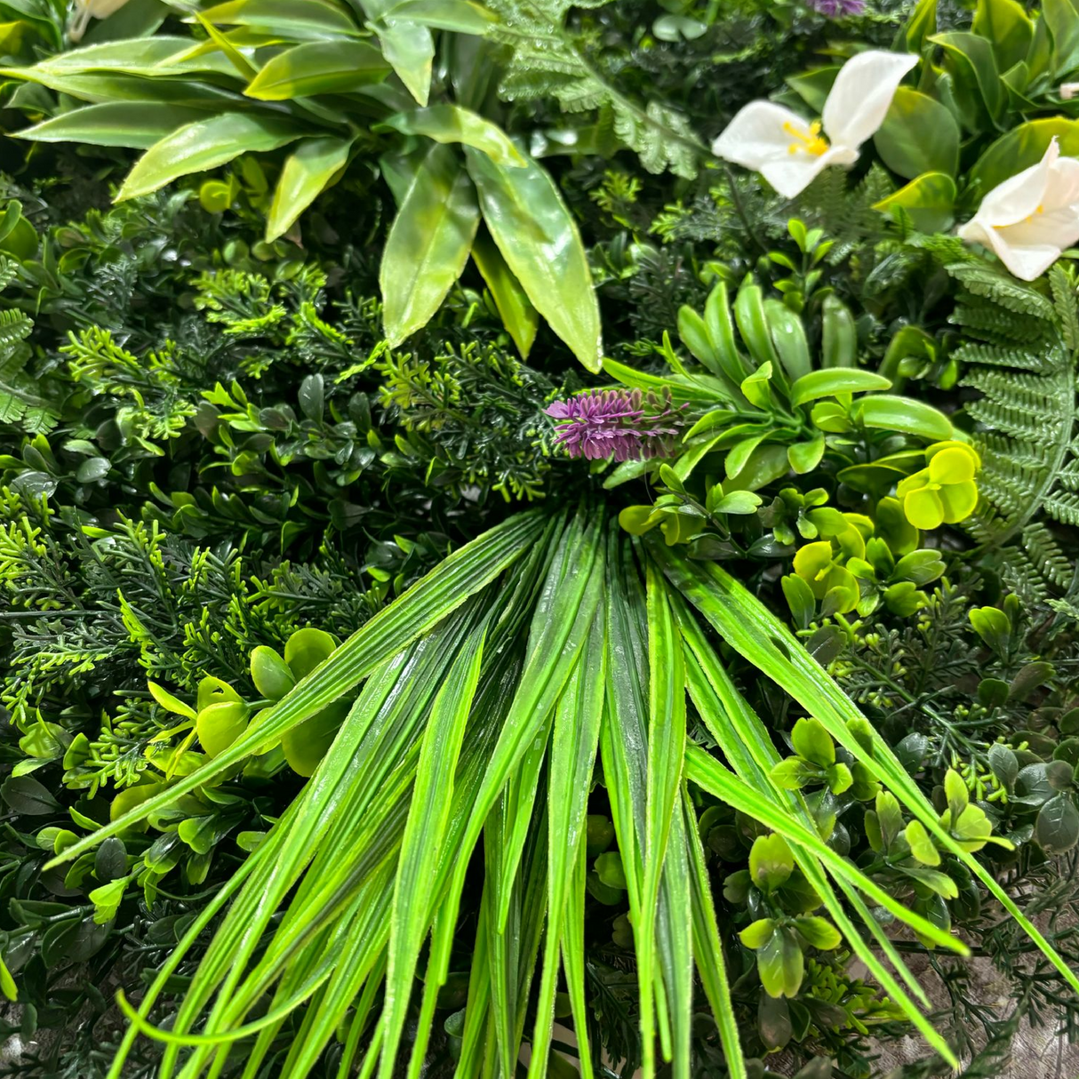 Parete verde scura artificiale 3D in polietilene alta densità 50cm x 50cm