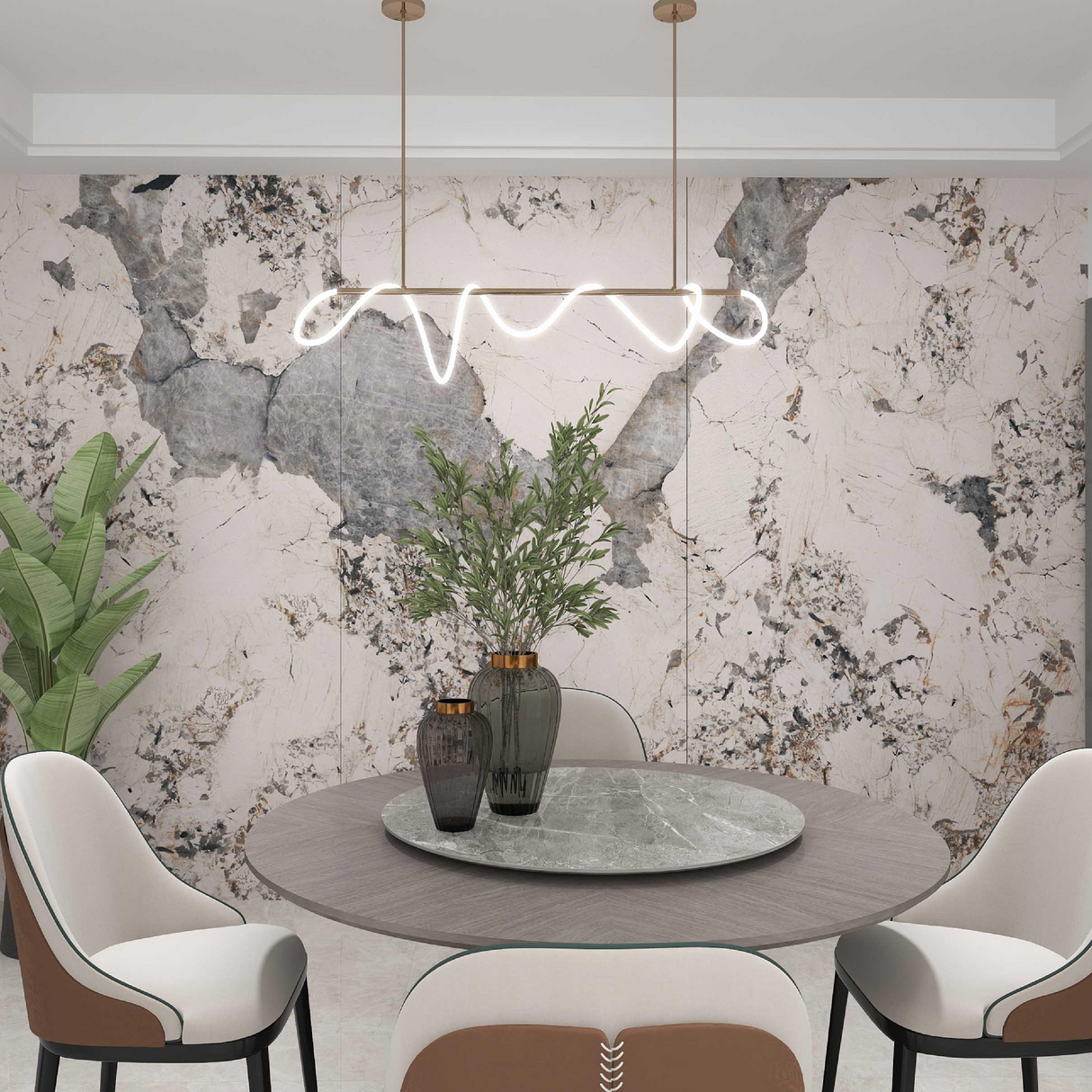 Pandora Rotoli effetto marmo di alta qualità - Modello A/B/C (Set da 3 rotoli) N*2 BS67347