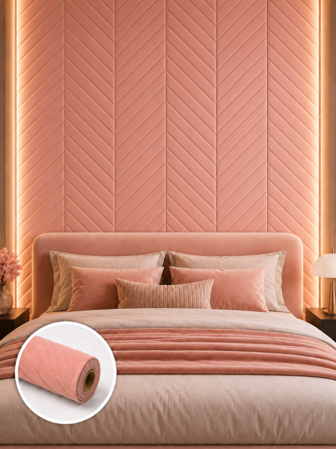 Velvet Chevron - rotolo in velluto 70x300cm