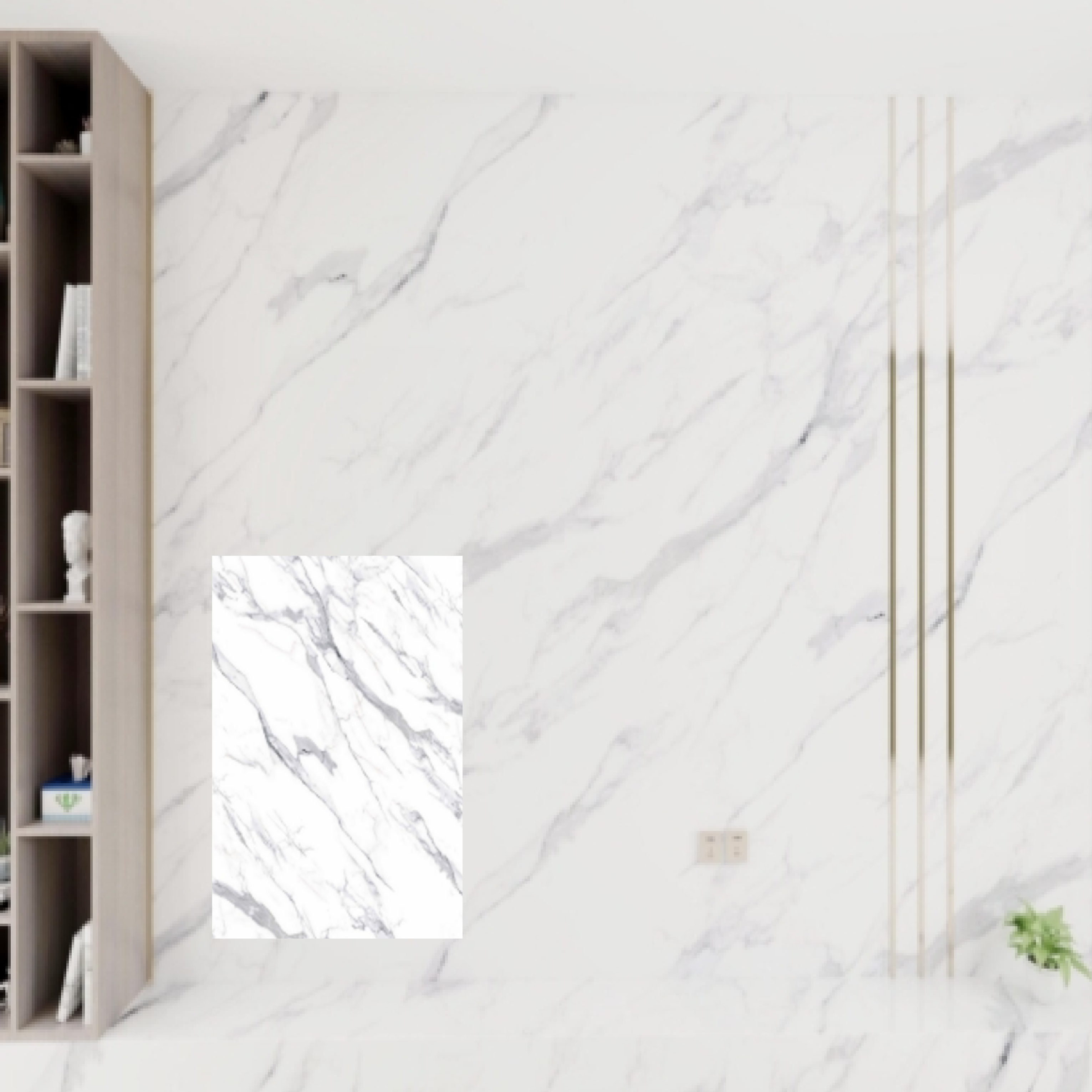 Artemis White Rotolo Adesivo da Parete Marmorizzato - 300x120 cm - Colore Bianco con venature  BS67346