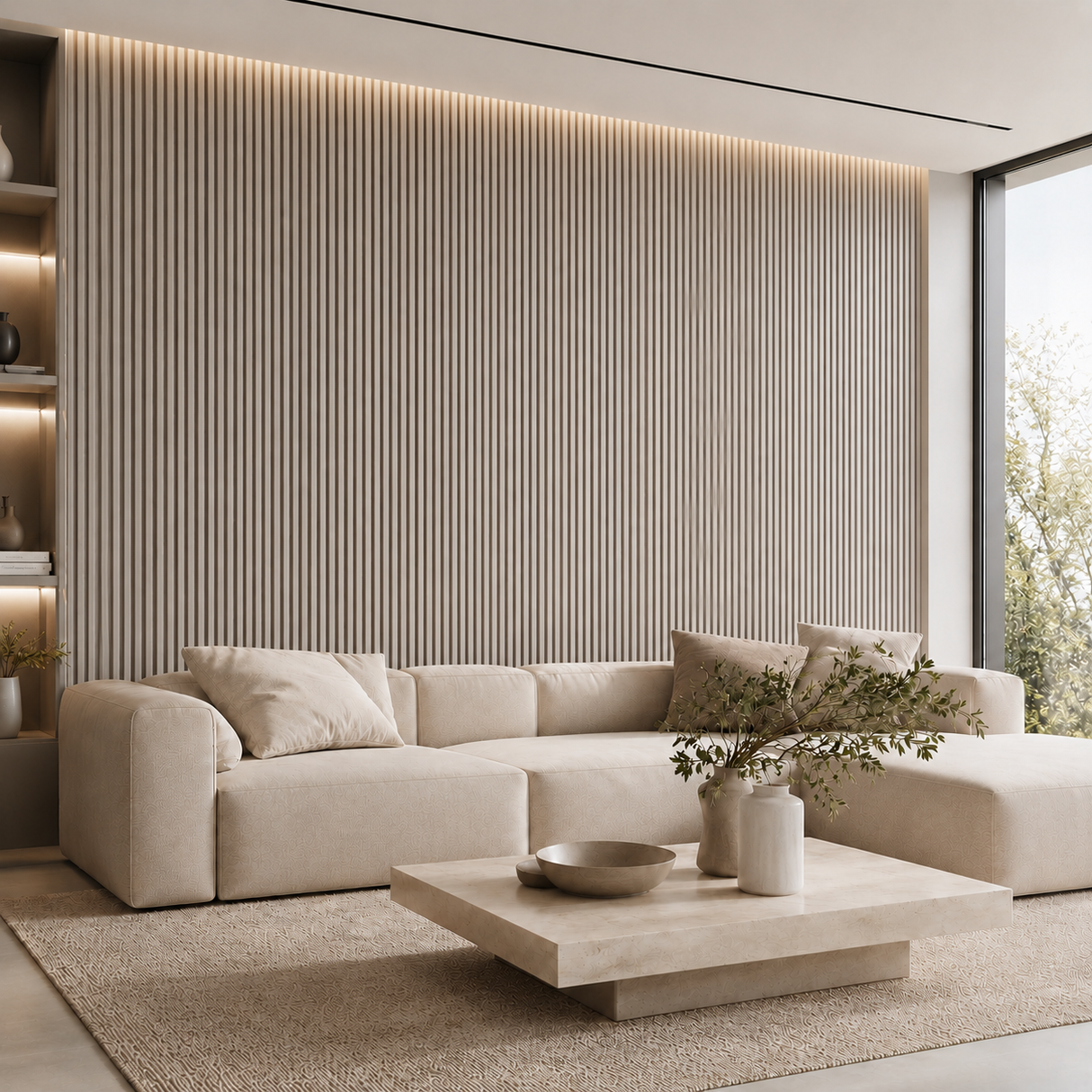 ROVERE CENERE - Doga Fonoassorbente MDF con Spugna Acustica 60X290 cm