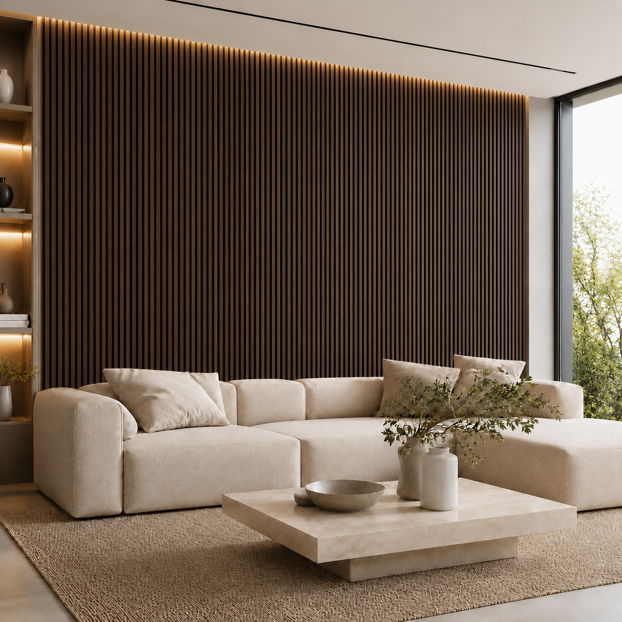 NOCE MOKA - Doga Fonoassorbente MDF con Spugna Acustica 60X290 cm