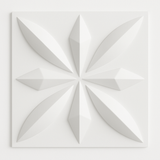 Bloom 3D – Pannello Decorativo Bianco Effetto Fiore Geometrico 50x50 cm