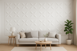 Bloom 3D – Pannello Decorativo Bianco Effetto Fiore Geometrico 50x50 cm