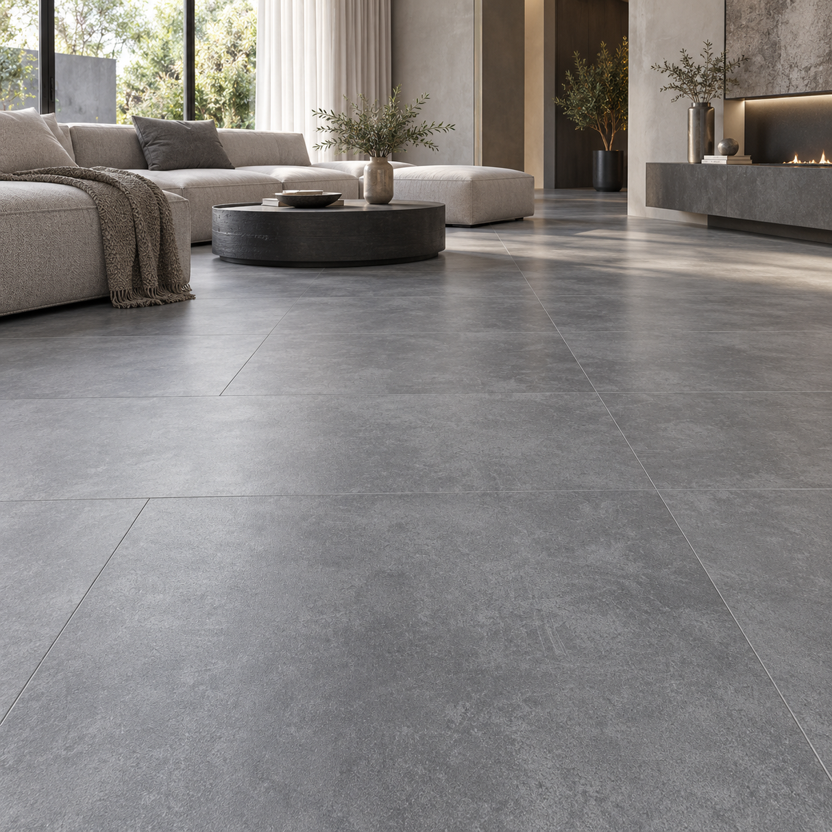 Grigio Cemento – Pavimento Adesivo 91,4 × 45,7 cm | Spessore 2 mm