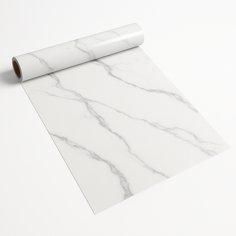 White Marble Glow – Rotolo adesivo 120×290