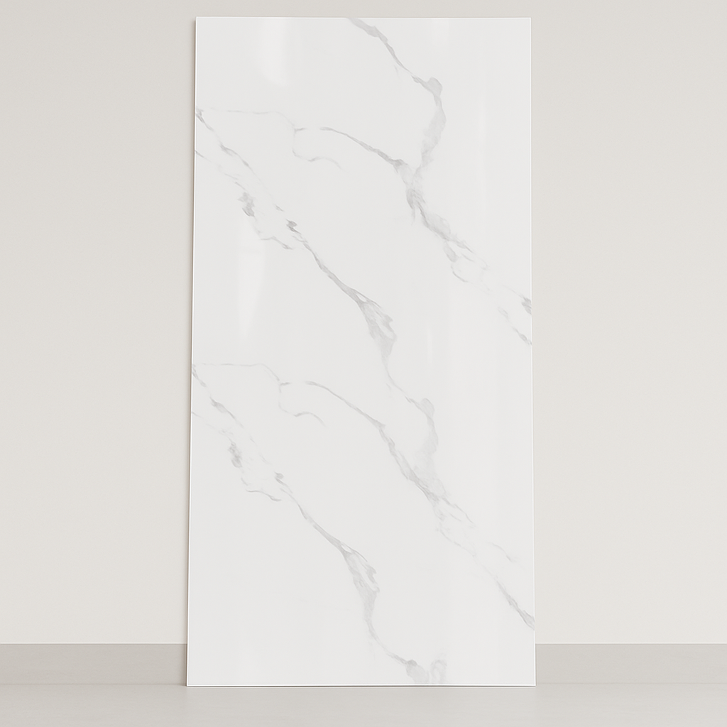 Statuario Venato 120×290 - Pannello PVC Rigido Effetto Marmo Lucido
