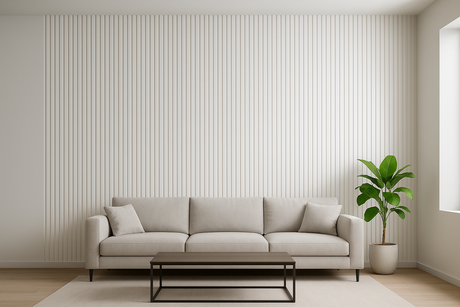 Doga in PVC Bianco 16x290 cm - Listelli Sottili Effetto Legno