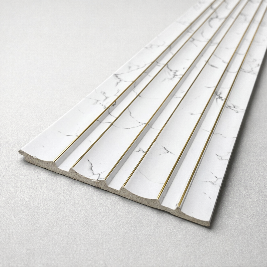 Lux Panel Bianco Carrara Oro & Argento - 12x290