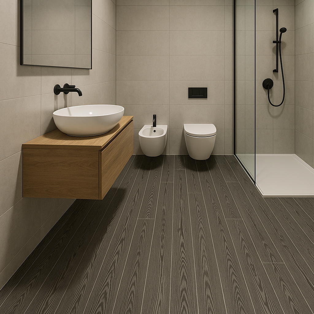 Pavimento Adesivo PVC – Linea Suprema | Grigio Nebbia (92x15 cm)