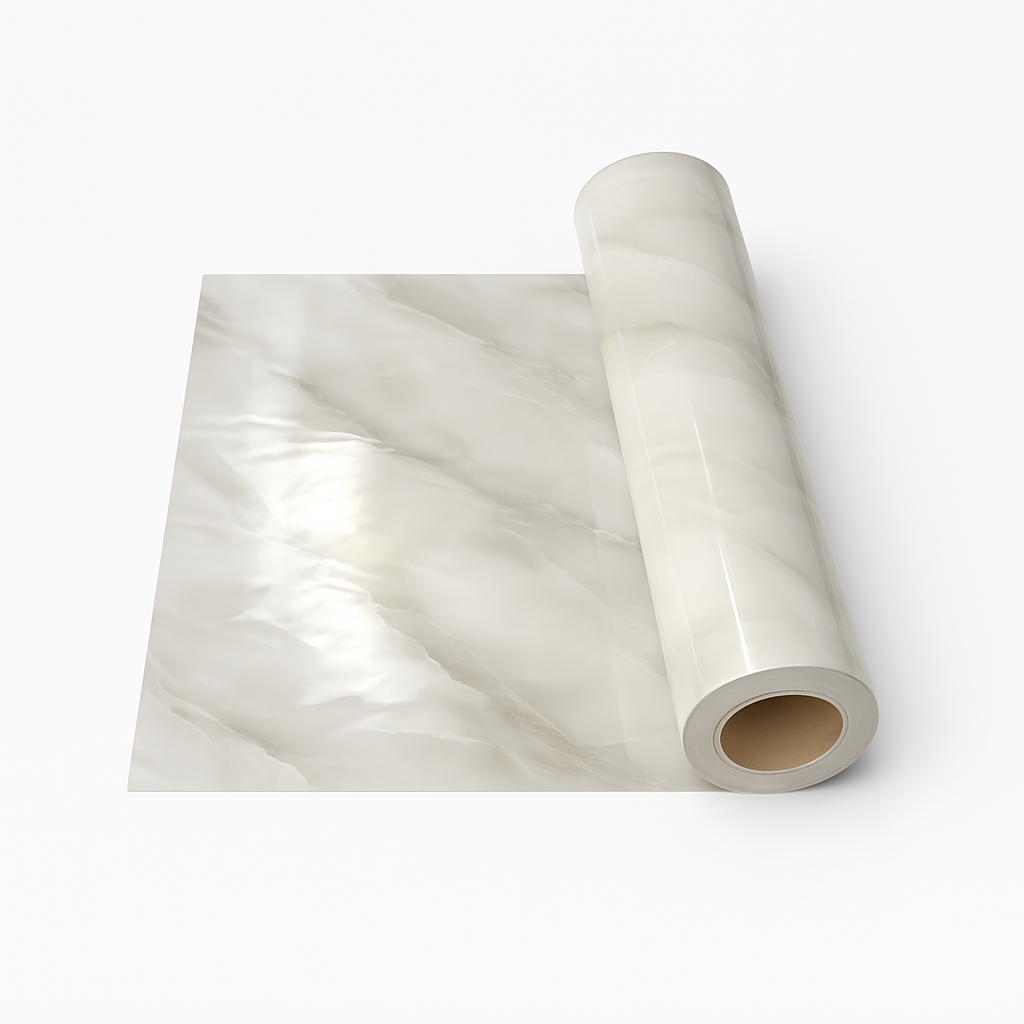 Rotolo Adesivo Marmo Lucido Grigio Nuvola – 120x300 cm