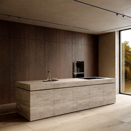 TRAVERTINO ROMANO ✦ Pannello Rigido PVC Opaco 120x280 cm