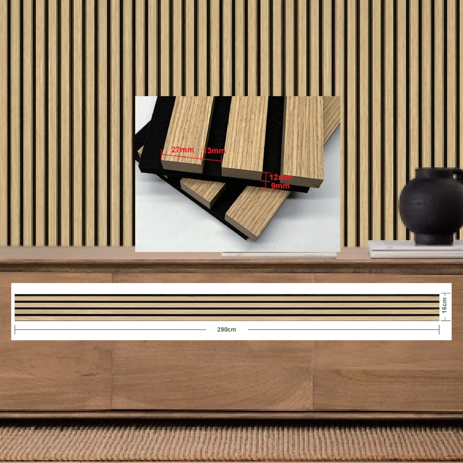 Doga in legno Rovere Fonoassorbente 16 cm x 290 cm