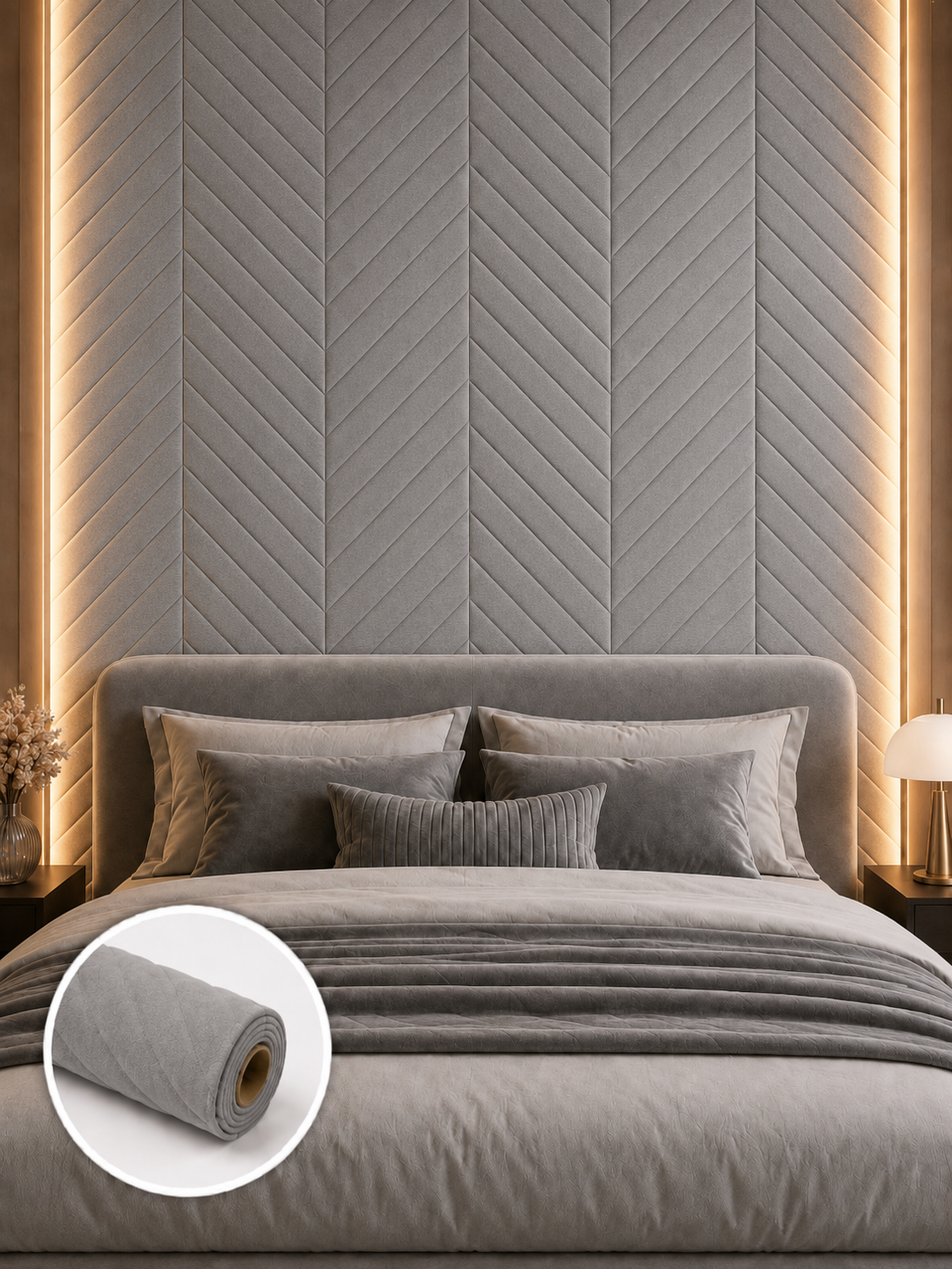 Velvet Chevron - rotolo in velluto 70x300cm